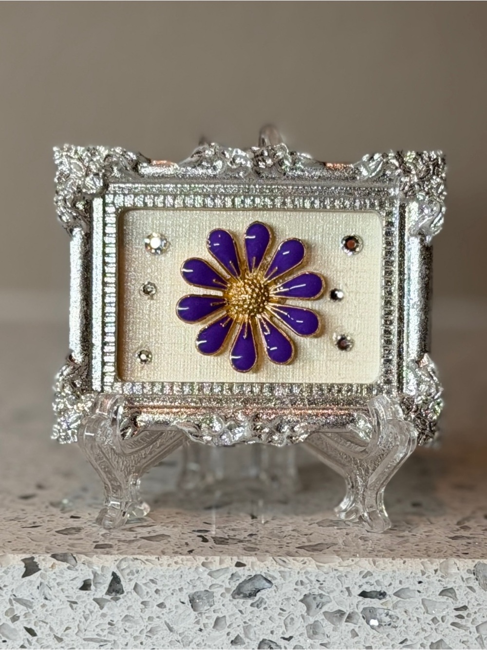 Set of 3 Mini Framed Flower Magnets with Easels - Picture 8 of 11